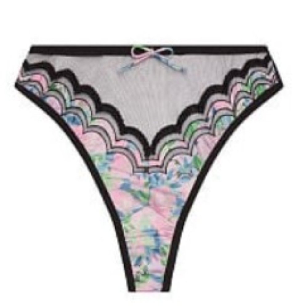 Victoria's Secret Odette Floral High Waist Thong Panty Size XL Floral Color
